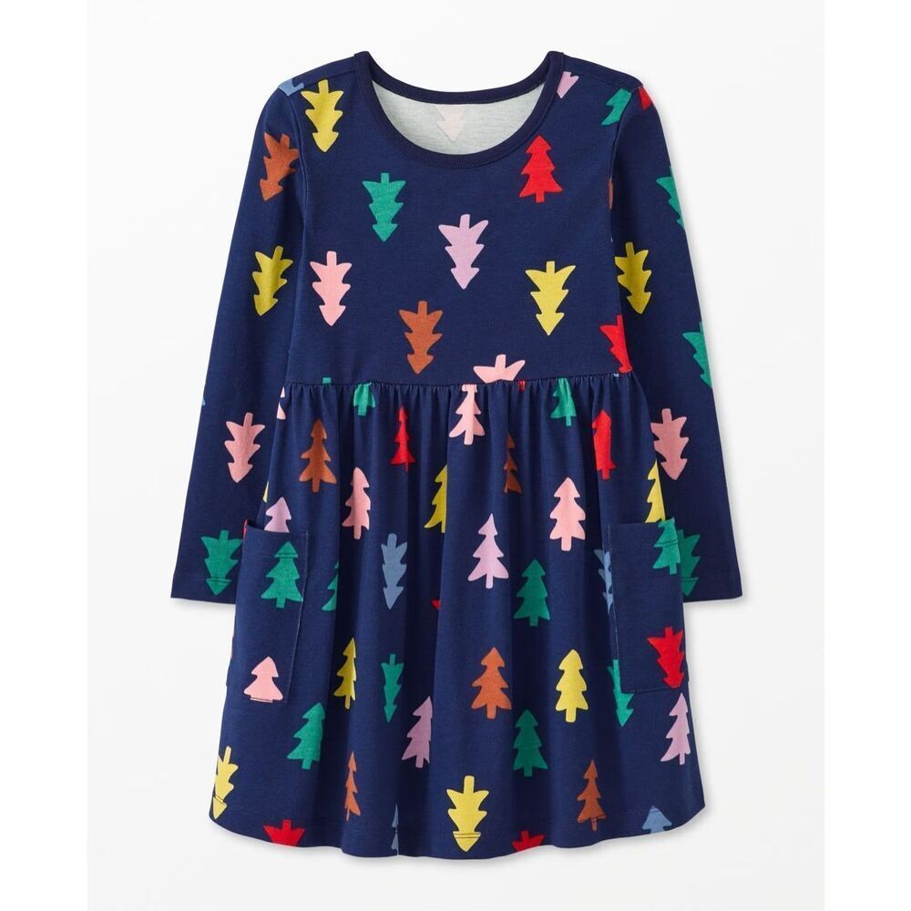 Hanna Andersson Holiday Long Sleeve Playground Dress With Pockets Size 2T